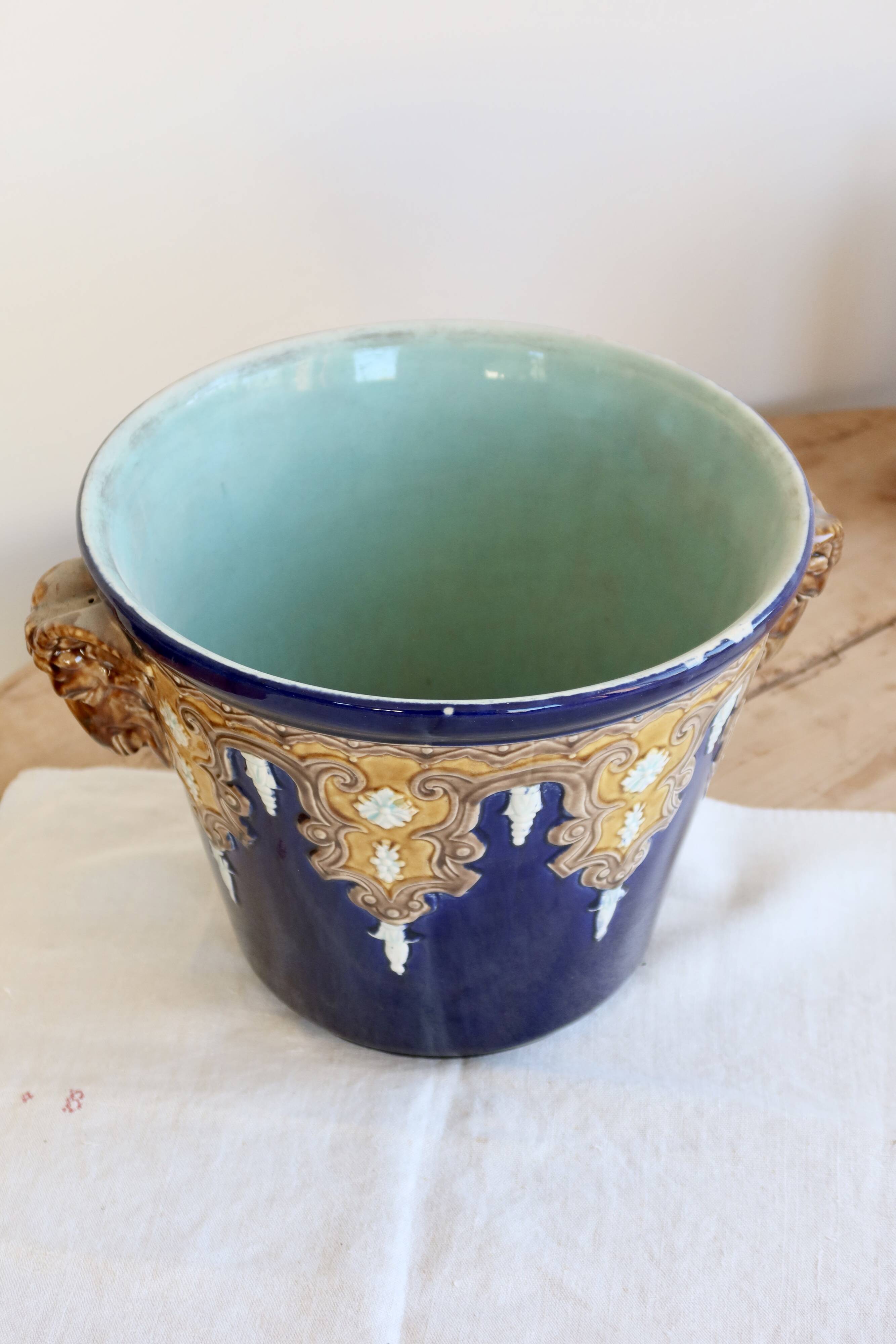 Antique cache-pot Gustave De Bruyn Fives-Lille - 19th century - Glazed ceramic