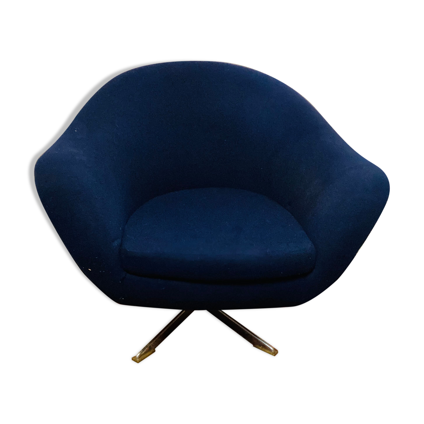Hukla jet blue fabric swivel chair 60