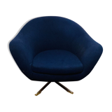 Hukla jet blue fabric swivel chair 60