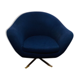 Hukla jet blue fabric swivel chair 60