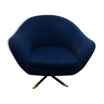 Fauteuil pivotant Hukla jet tissu bleu 60