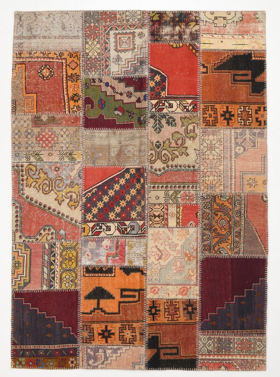 5x8 Red Classic Tapis Teppich Patchwork Rug,242x168Cm
