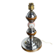 Lamp base in chrome metal, porcelain and wood.