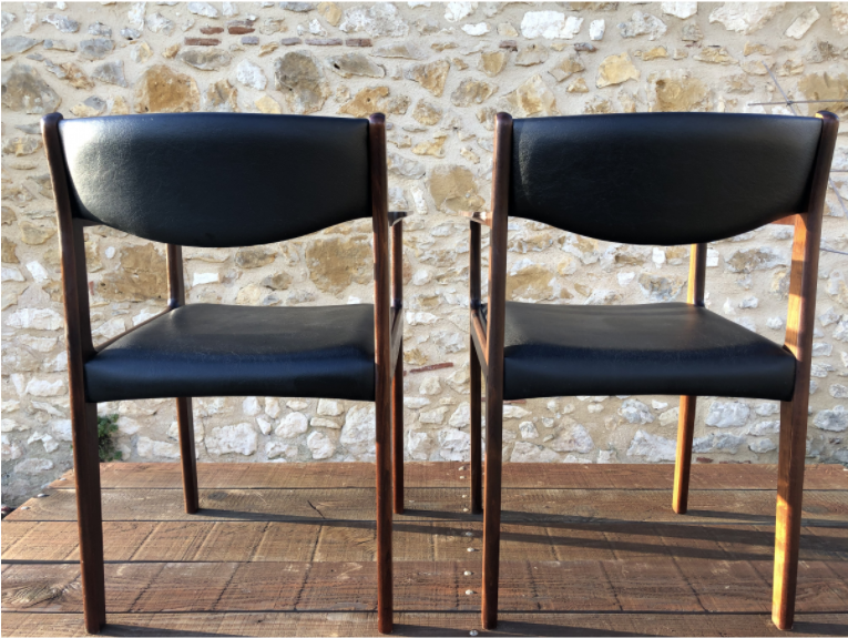 Pair of Scandinavian rosewood armchairs by SAX circa 60