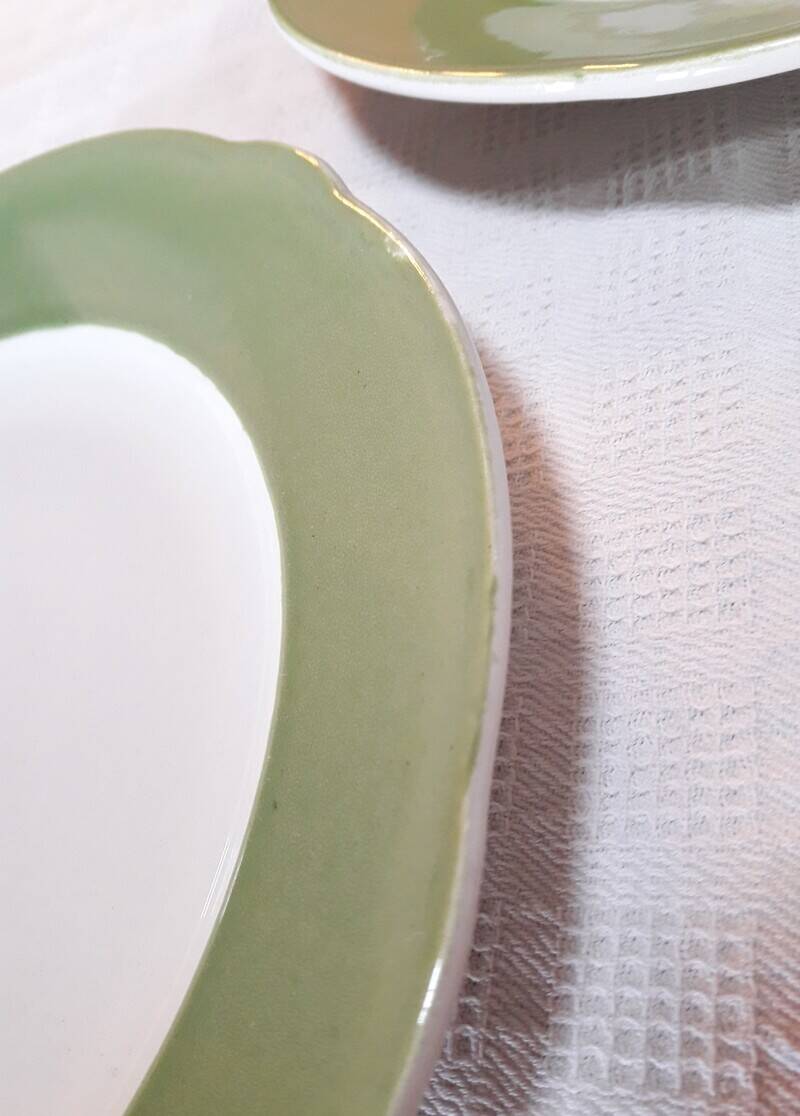 5 semi-deep scalloped plates