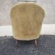 Antique Napoleon III crab chair in patinated mustard velvet.