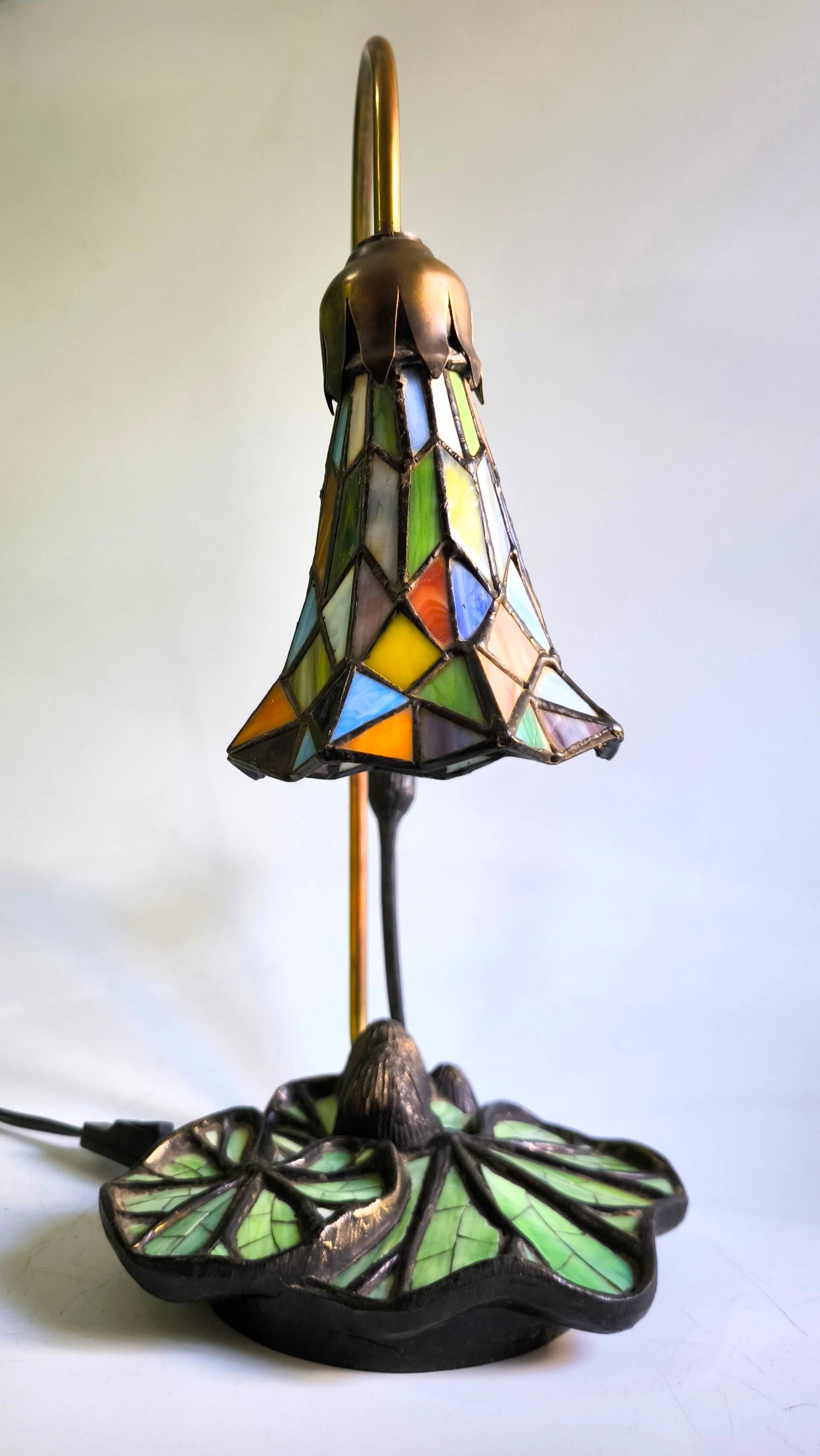Art Nouveau Table Lamp Tiffany Style "Lotus Flower"