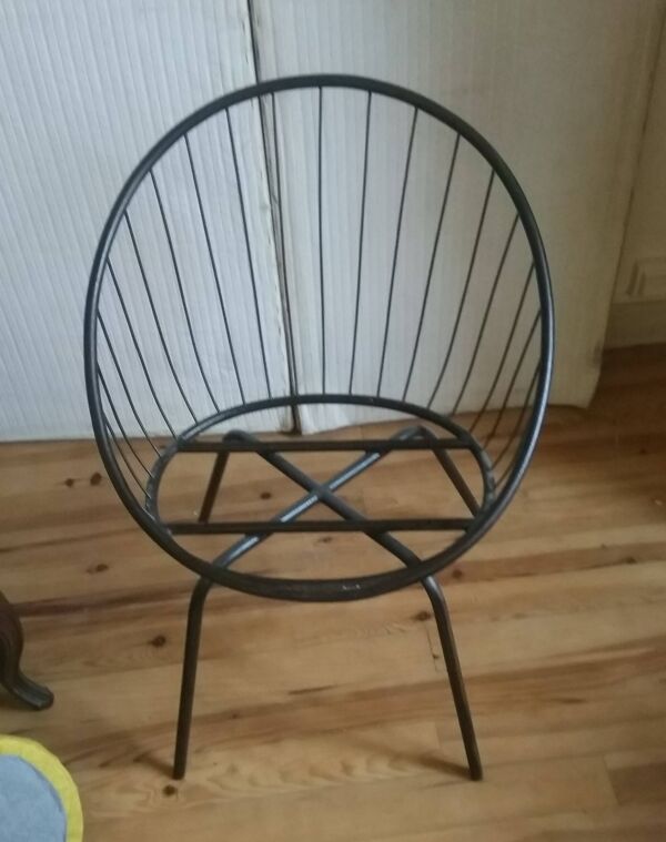 Fauteuil corbeille fer année 50
