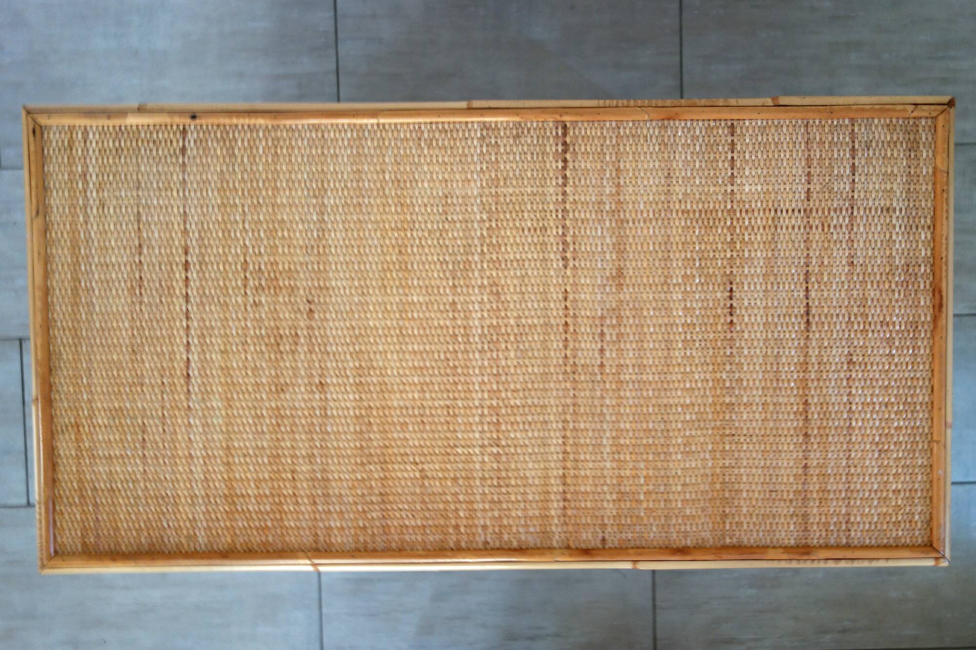 Chest of drawers with 5 wicker and bamboo drawers, 70s/80s.