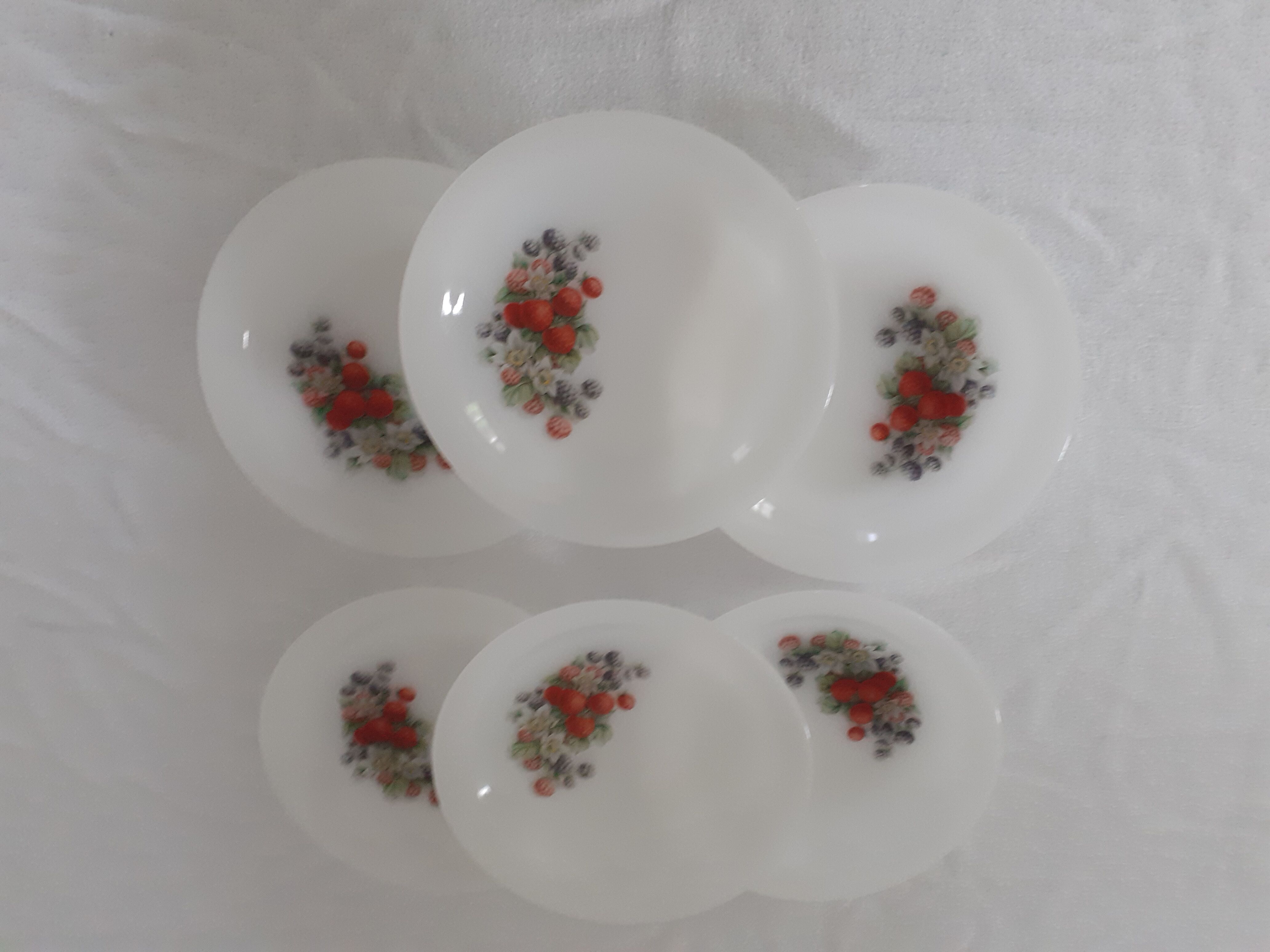 6 assiettes fruits des bois arcopal mûre fraise framboise