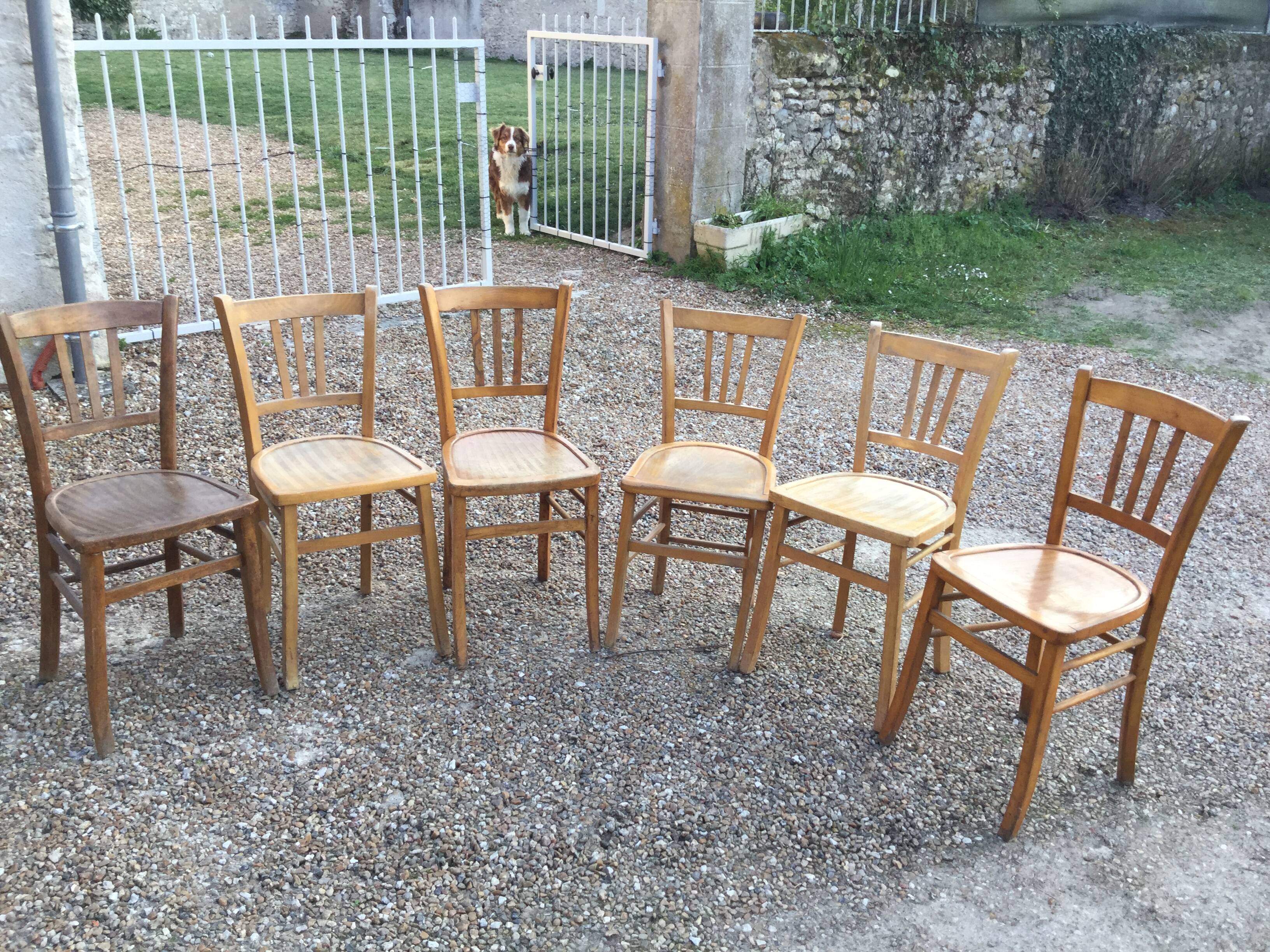 Set de six chaises Bistrot Luterma vintage