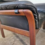 Paire de fauteuils Scala en cuir noir
