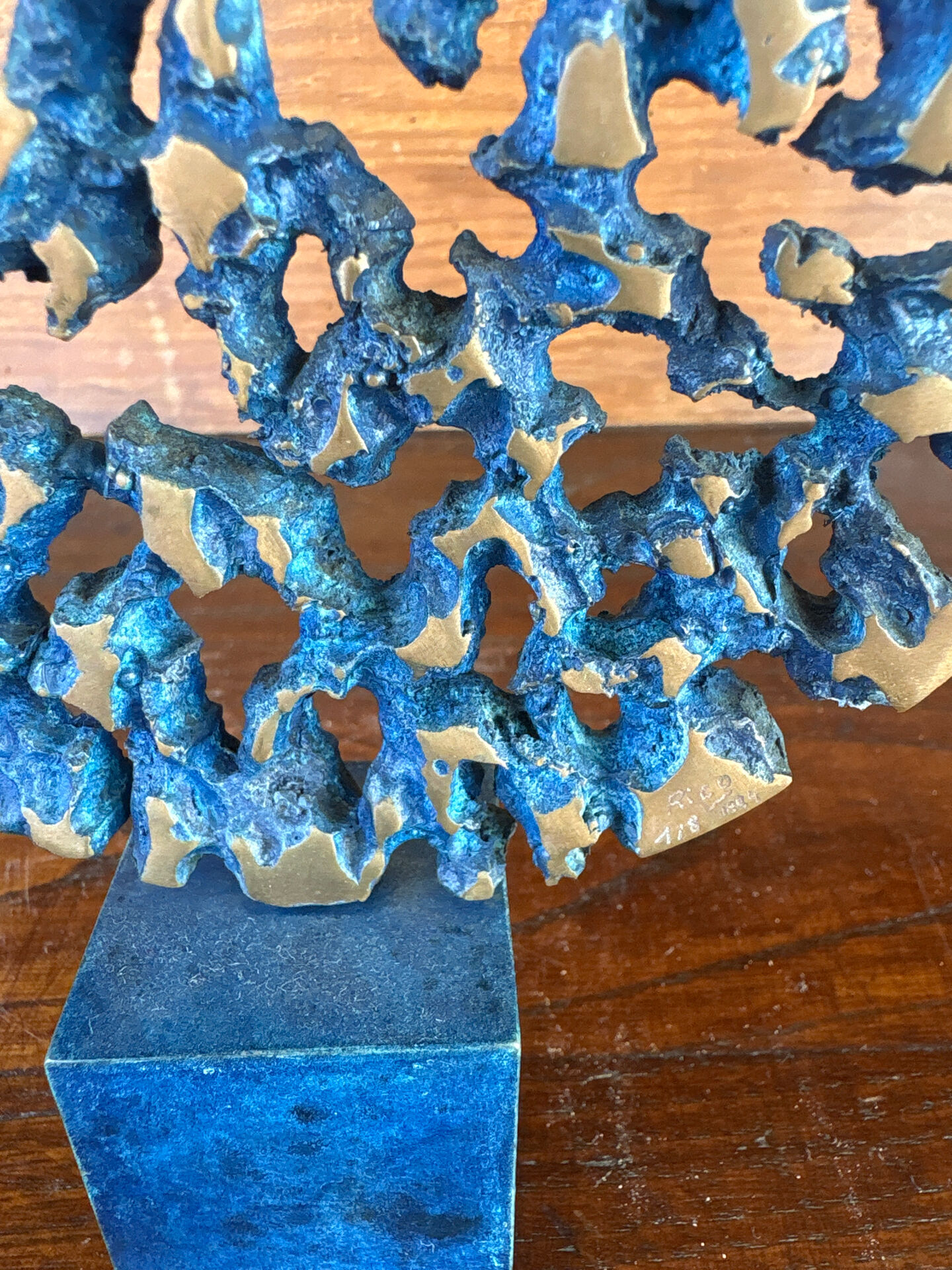 Sculpture Michel Rico “Soleil Bleu” (1997) – Signed bronze
