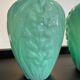Paire de vases art deco en opaline vert celadon