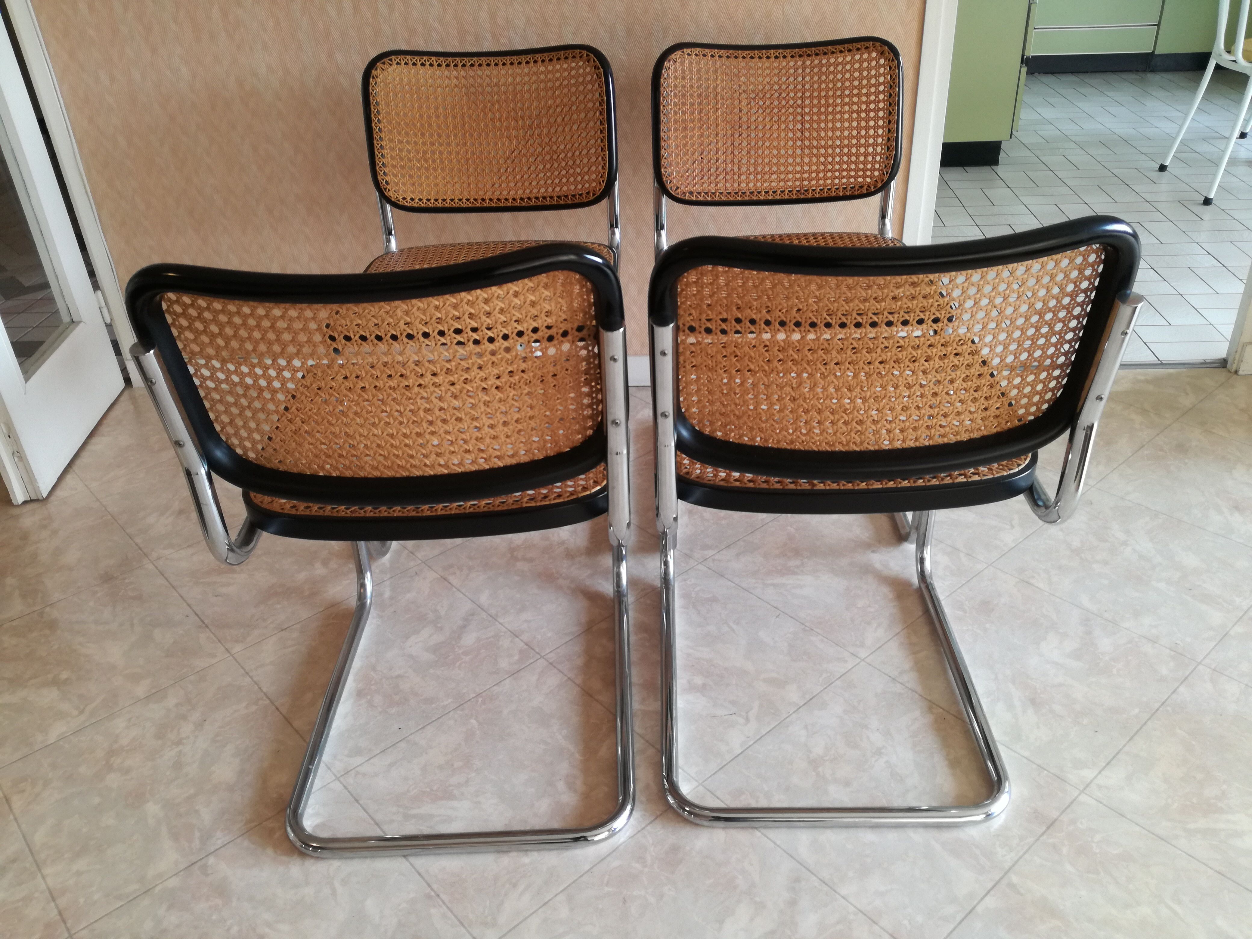 4 Cesca B32 chairs by Marcel Breuer de Gavina
