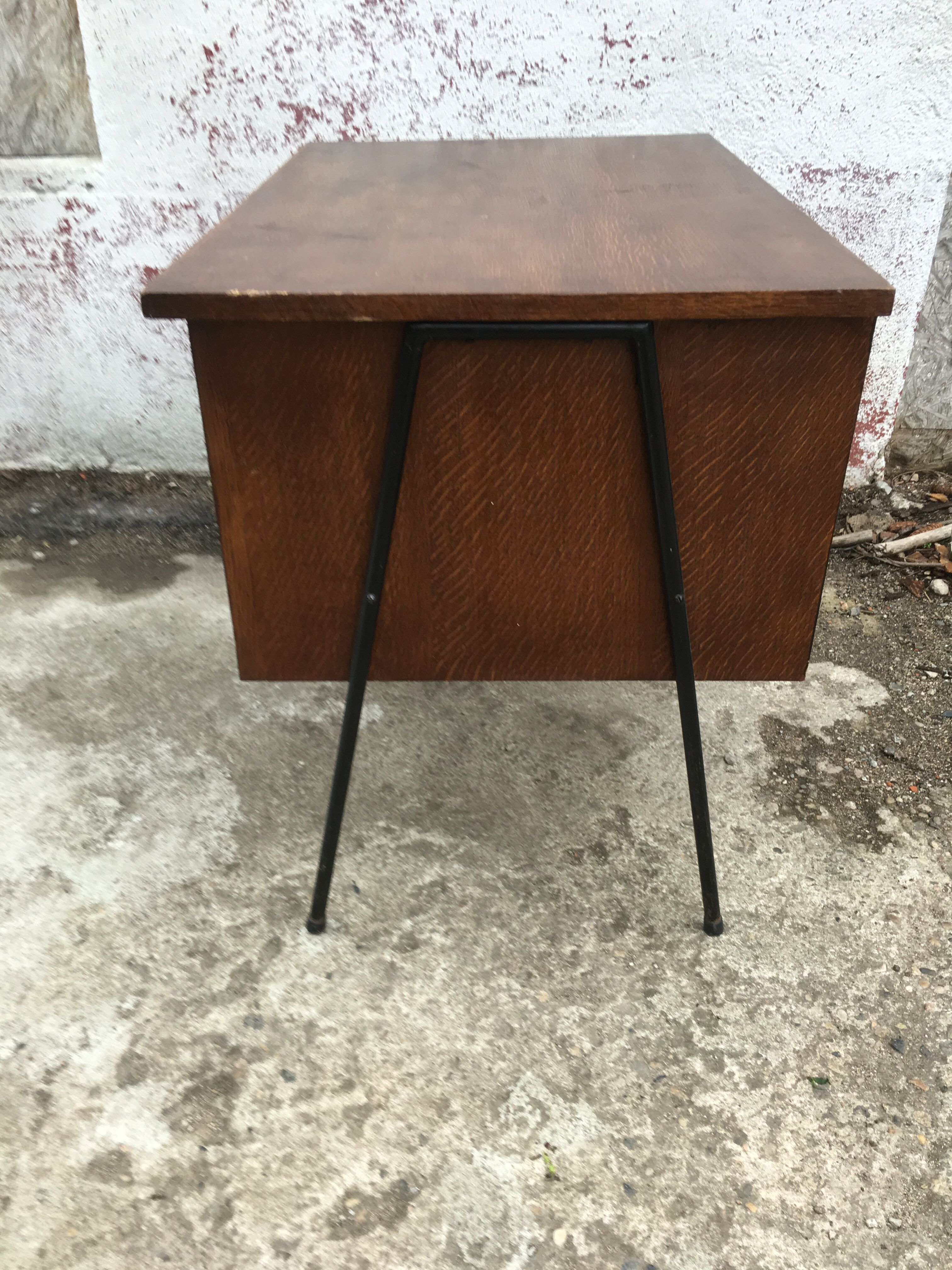 Modernist desk compass feet with drawer box
