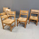 Ensemble de 5 chaises en bois de pin par GM Mobler, années 1960.