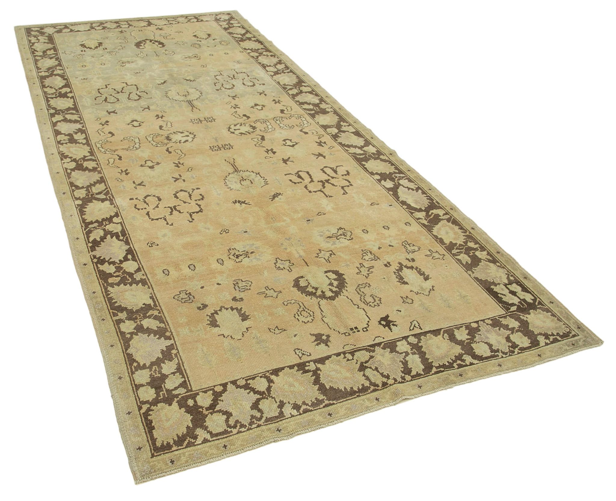 1970s Handwoven One-of-a-Kind Anatolian Beige Rug 140 cm x 328 cm