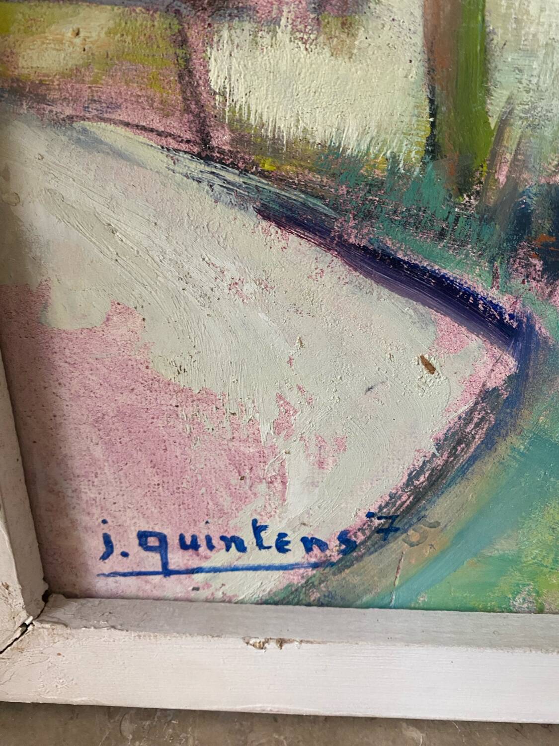 Signed village landscape