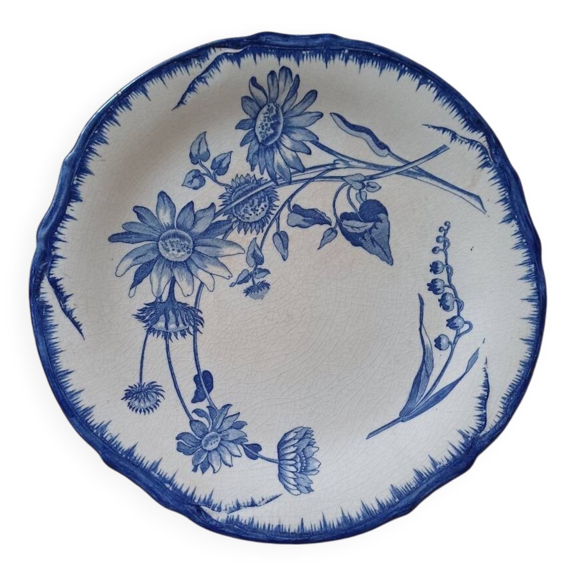 Ironstone Compote Dish Sunflower