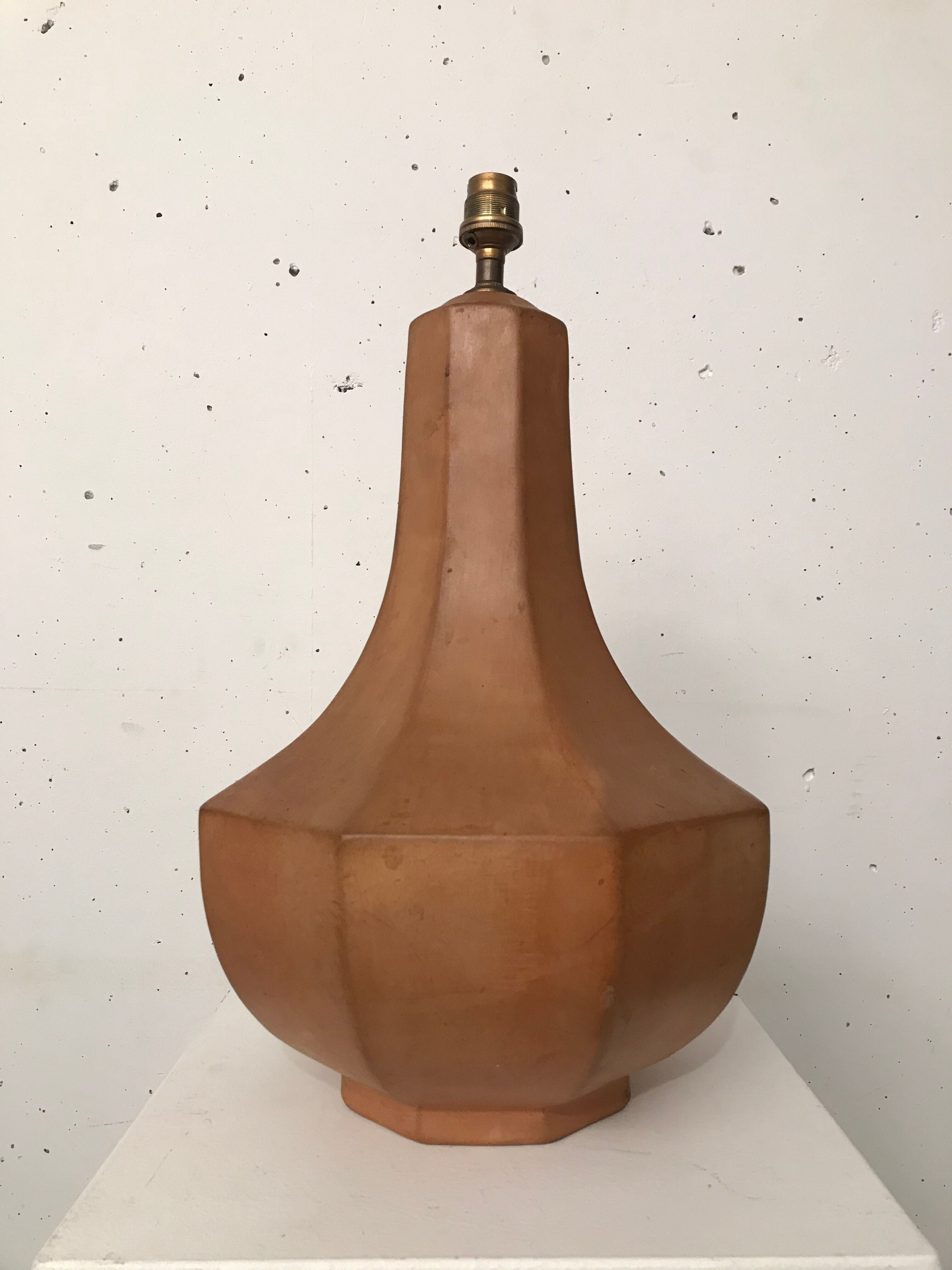 Terracotta baluster lamp 1950