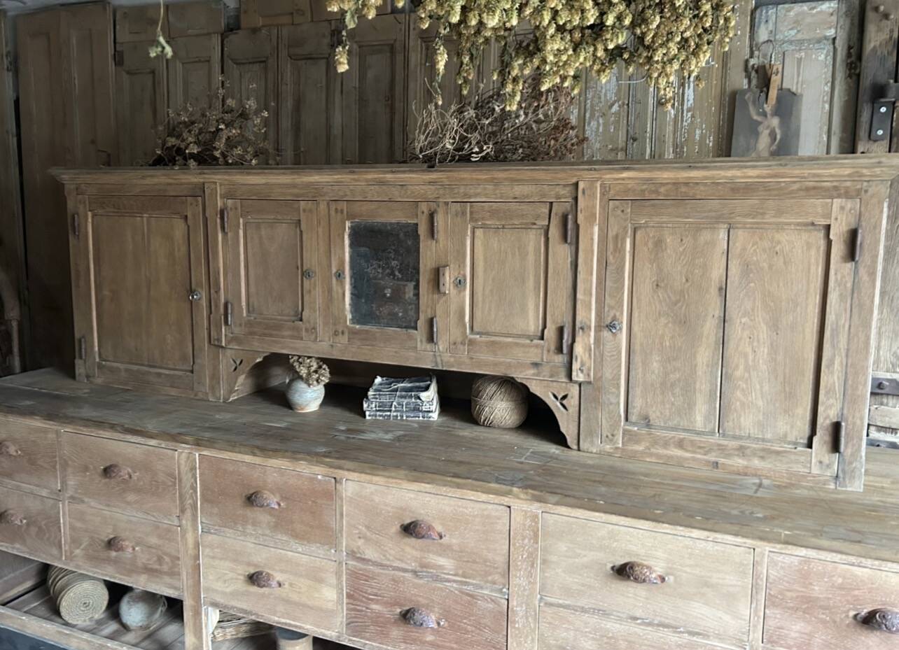 Antique oak dresser top
