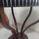 Round table Art Deco mahogany veneer on a tulip-shaped base