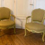 Paire de fauteuils style Louis XVI
