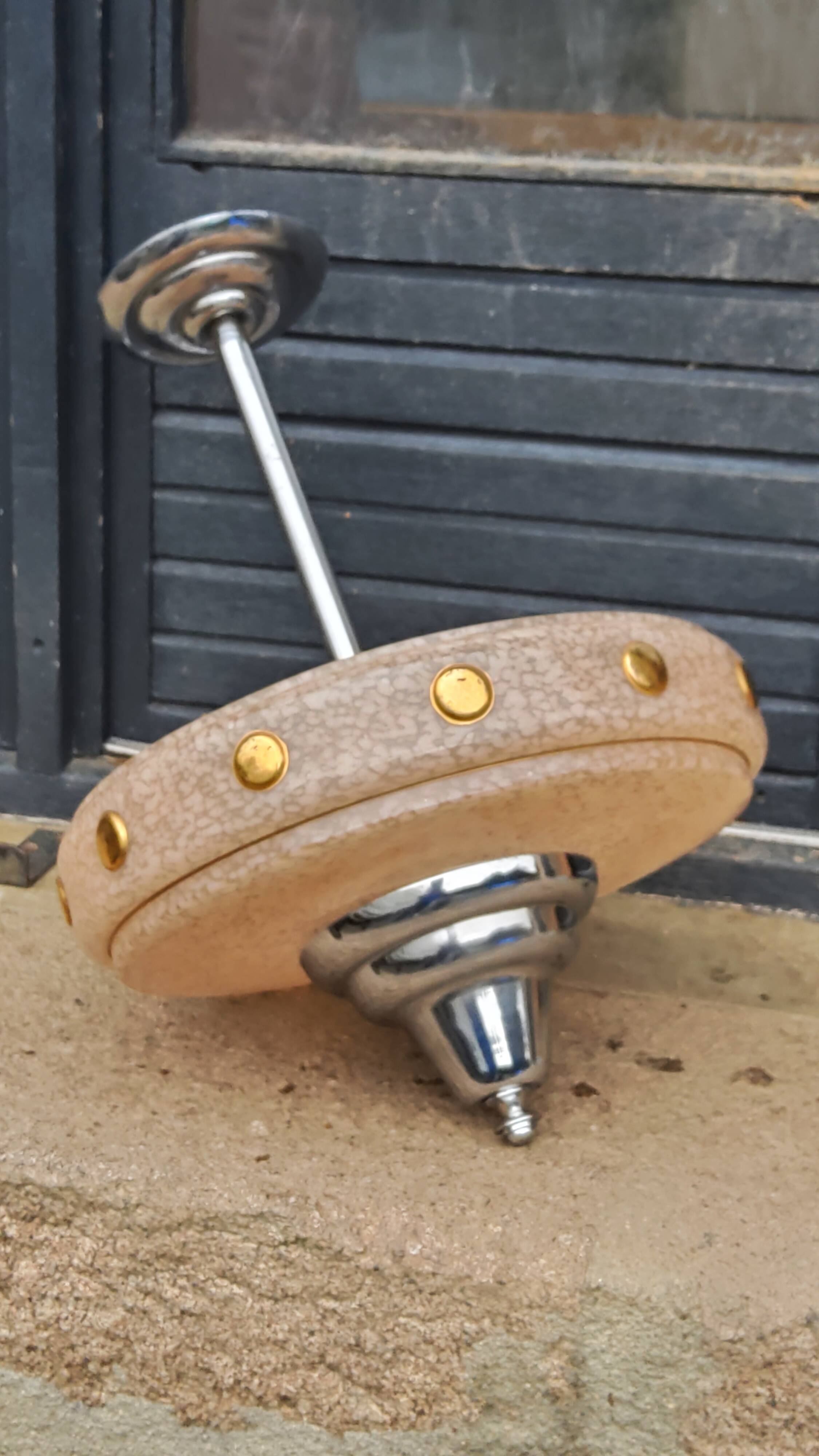 1930s Art Deco chandelier in glass and chromed metal