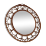 Miroir vintage biseauté en rotin 52,5cm