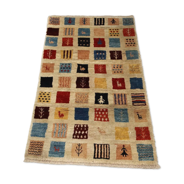 Tapis asiatique ancien en laine, nouage épais, fait main