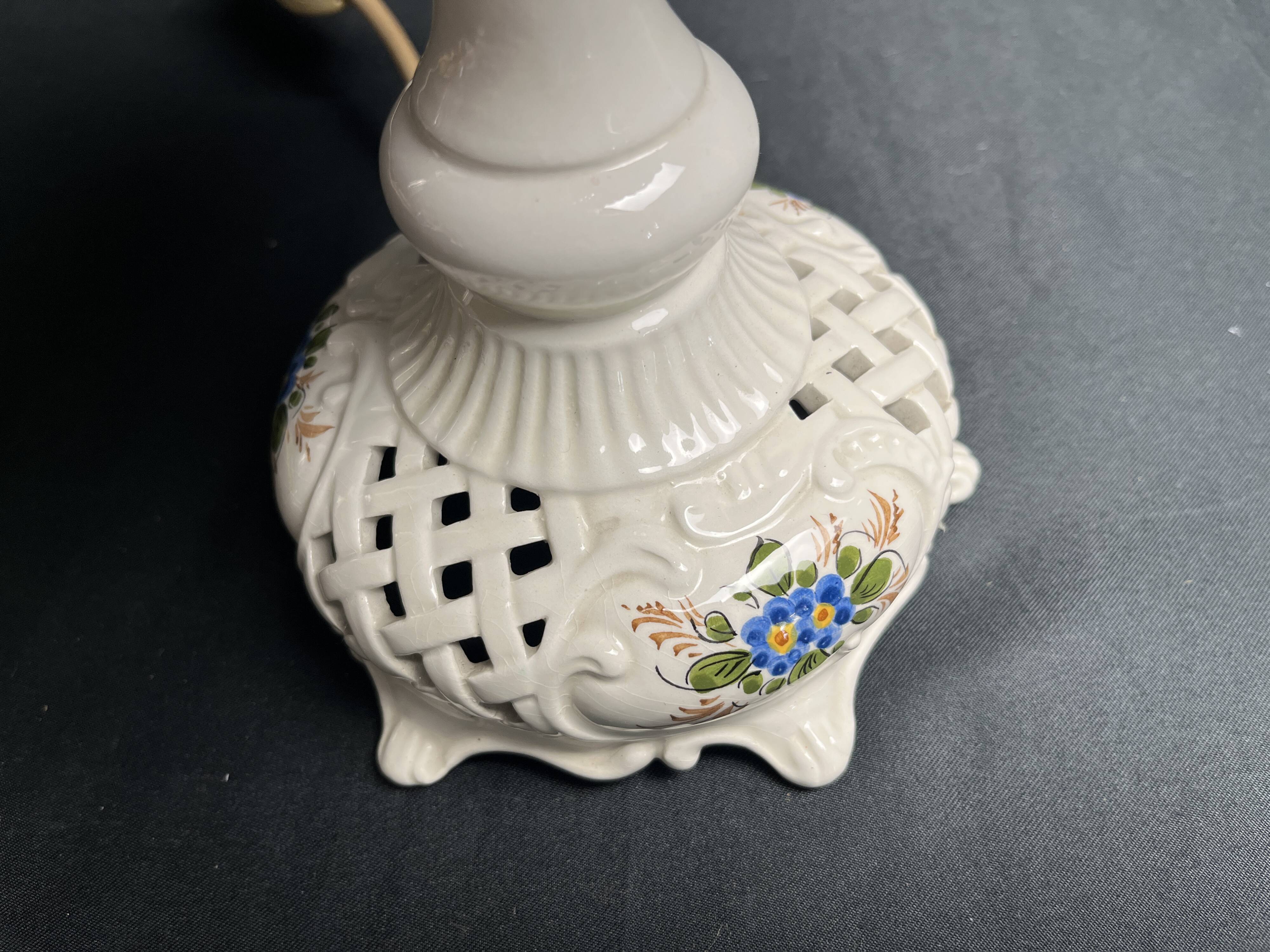 Bassano Italy 20th century earthenware table lamp