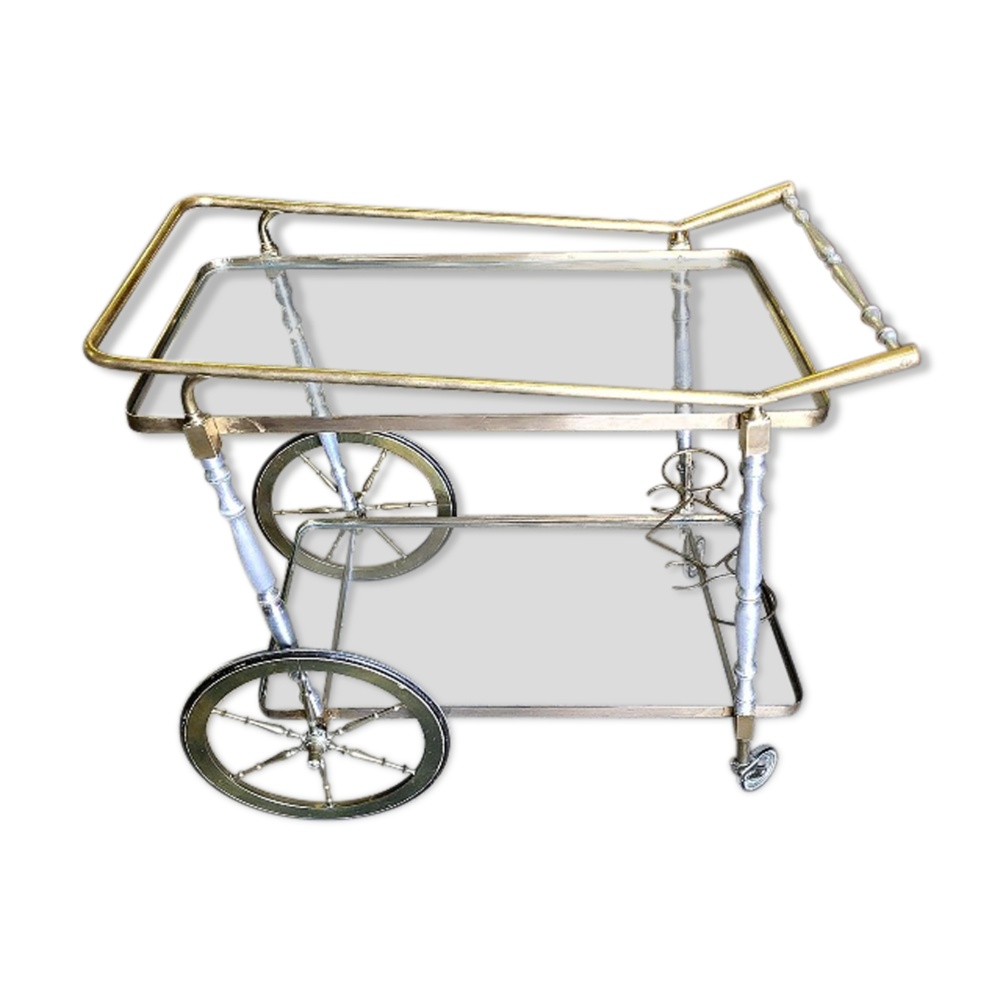 Brass and glass aluminium roller service 1960