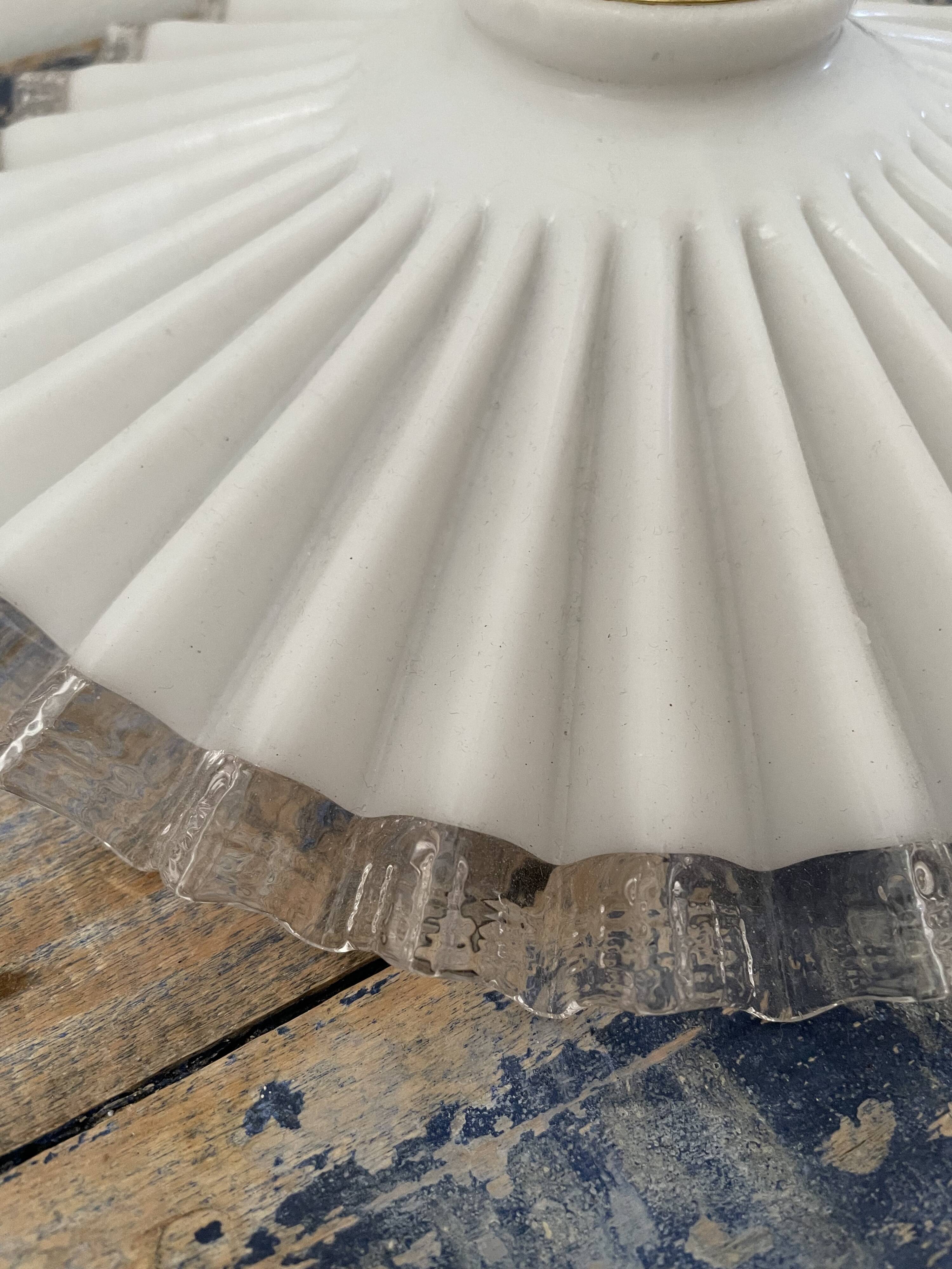 New electrified serrated opaline wall lamp