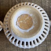 Coupe vide poche empire malicorne céramique blanche ajourée vintage #d