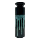 Vintage 60s Ceramic Italian Handmade Vase – Caruso Design Politi Recanati - Black Base with Turquois