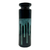 Vintage 60s Ceramic Italian Handmade Vase – Caruso Design Politi Recanati - Black Base with Turquois