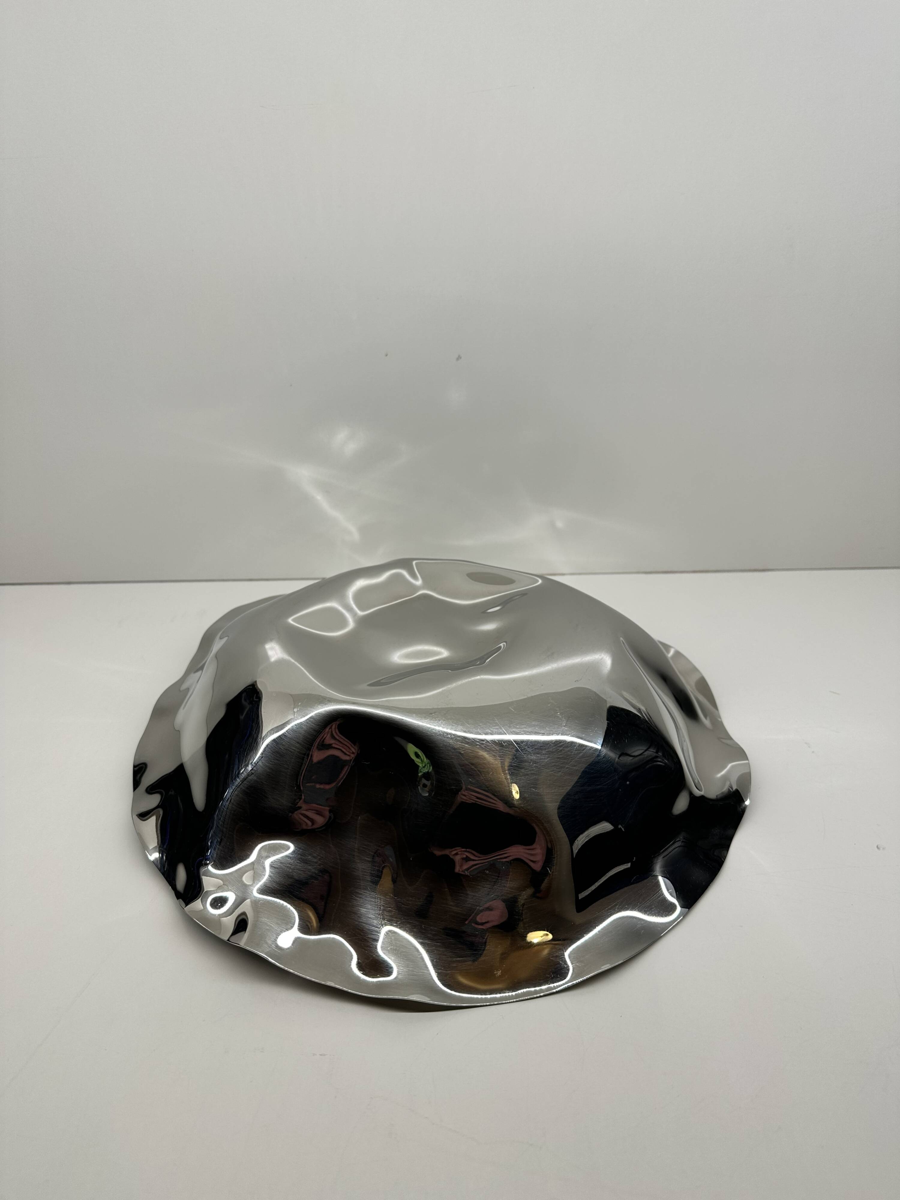Corbeille Sarrià Lluís Clotet pour Alessi 2000 Acier Inoxydable Chromé Poli