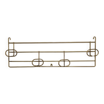 Coat rack 4 hooks in gilded metal from the 50s/60s