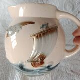 Pitcher jug - Digoin Sarreguemines - Sailboat on the waves and seagull