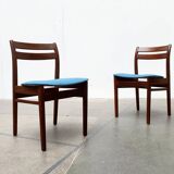 Mid-century walnut dining chairs, 1960s, set of 6.