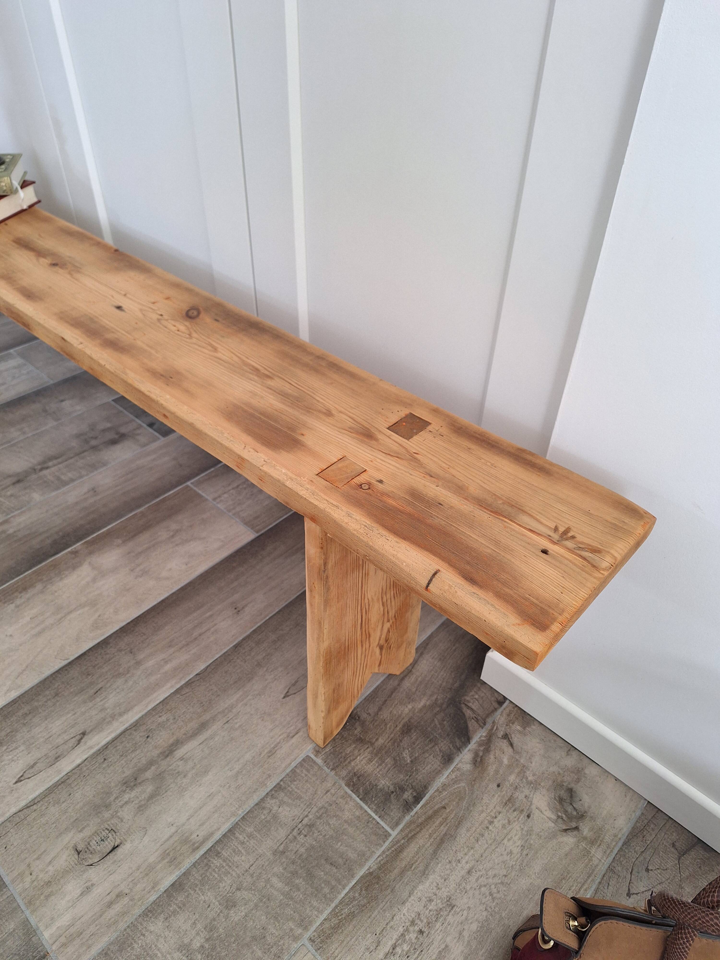 Large antique farmhouse bench in solid wood – 200 cm