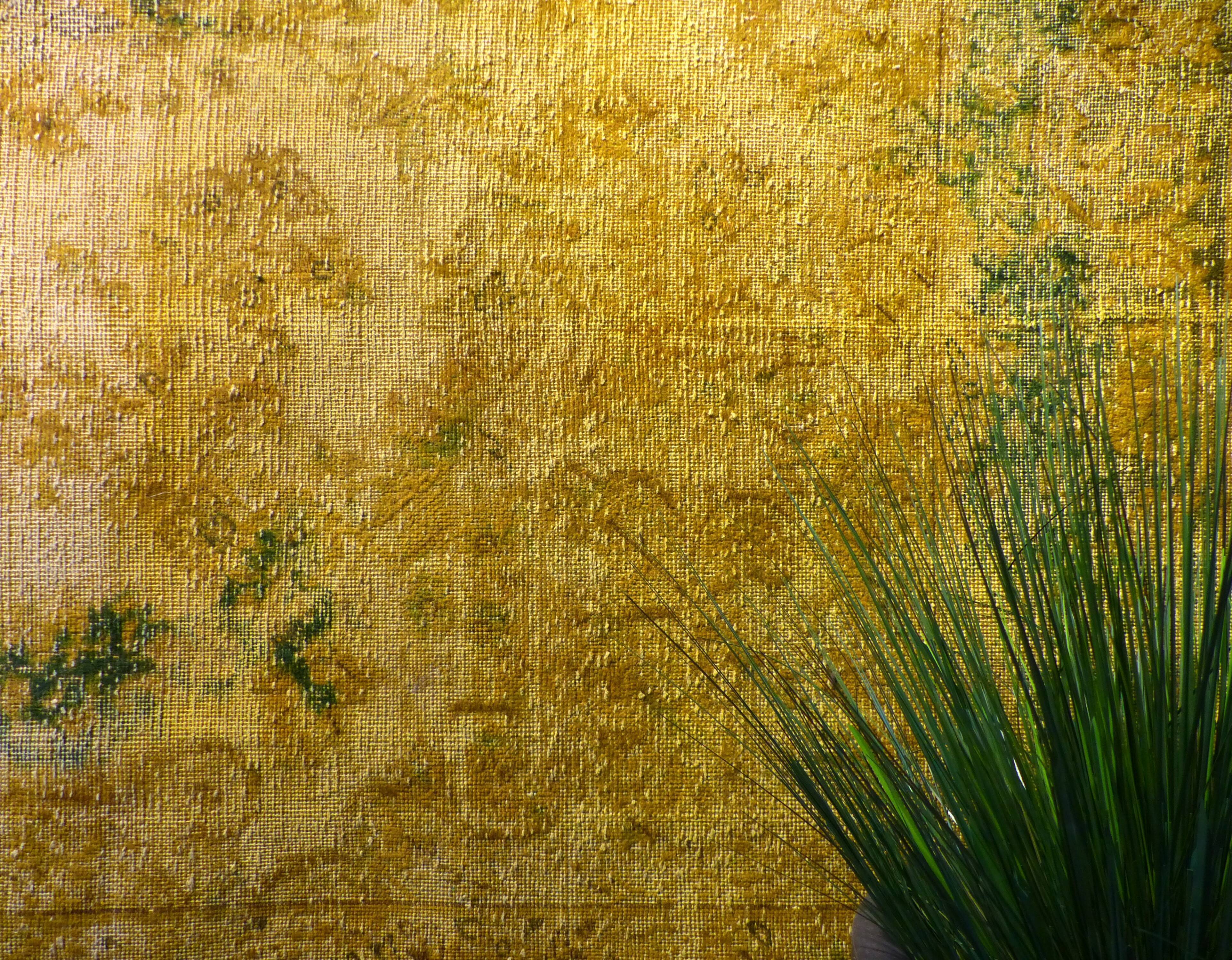 Yellow vintage carpet 285 x 188 cm