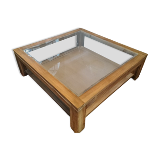 Table basse verre et bois BDBD