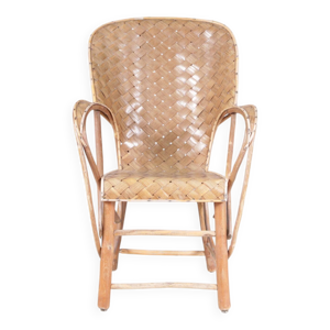 Chaise tissée rare des