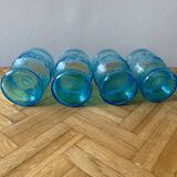 Vintage lemonade service in blue glass - Vemam - made in Italy