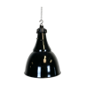 Industrial black enamel bauhaus pendant lamp, 1930s