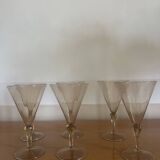 6 Art Deco Murano glass water glasses by Venini by Vittorio Zecchin