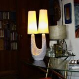 Large ceramic free figure lamp signed Le Vaucourt Vallauris