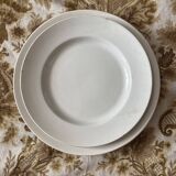 Set of large round white earthenware dishes from Creil and Montereau, 19th century